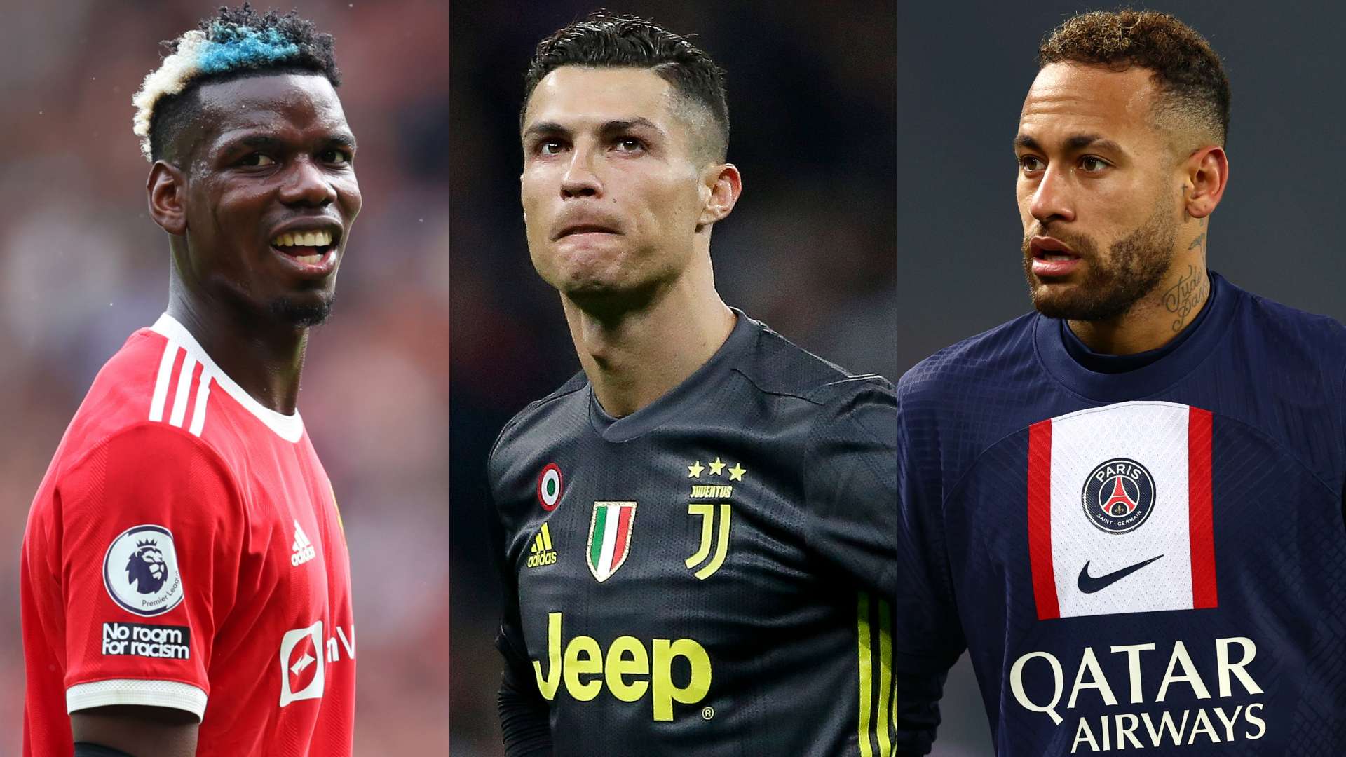 Pogba Ronaldo Neymar split