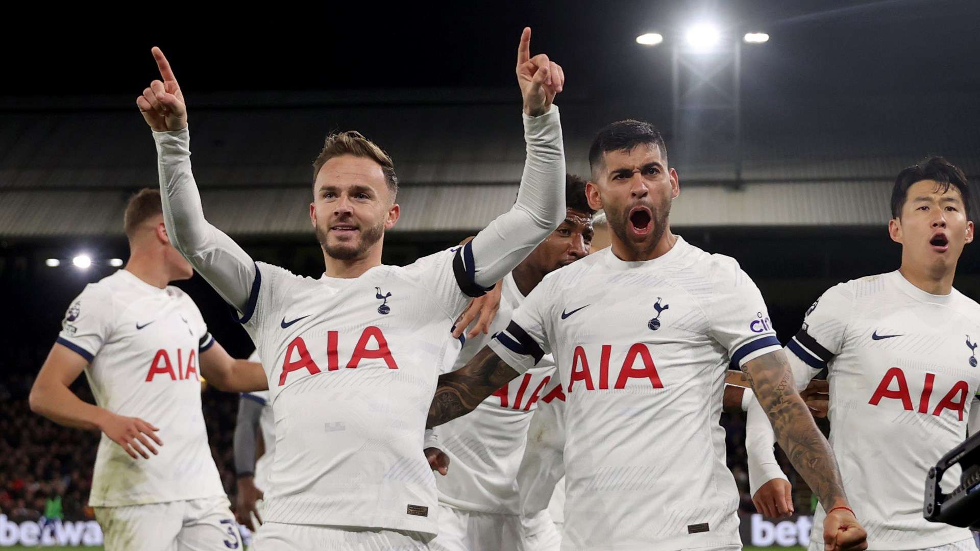 James Maddison of Tottenham Hotspur celebrates