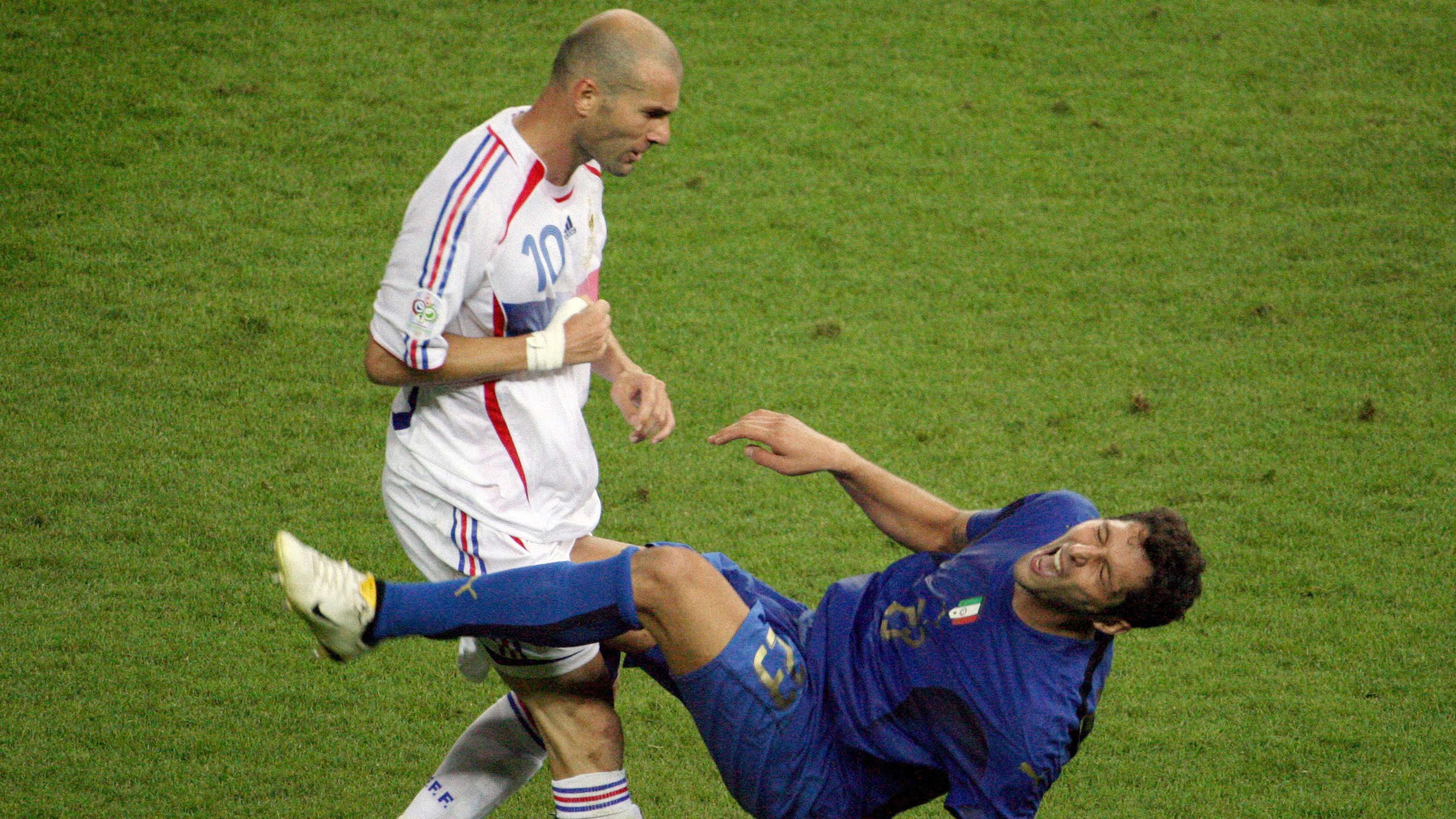 Zinedine Zidane  Marco Materazzi during the World Cup 2006 final