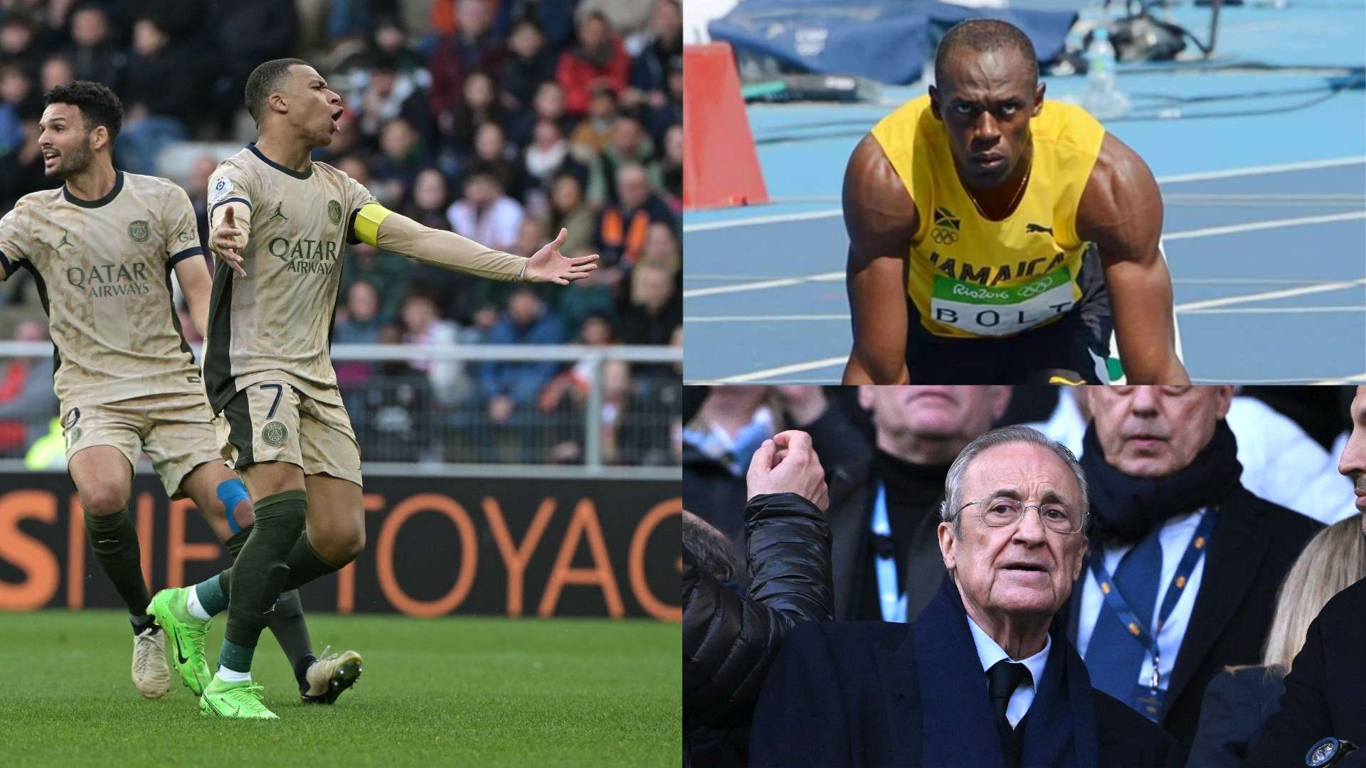 Usain Bolt Mbappe PSG Florentino Perez Real Madrid 2024