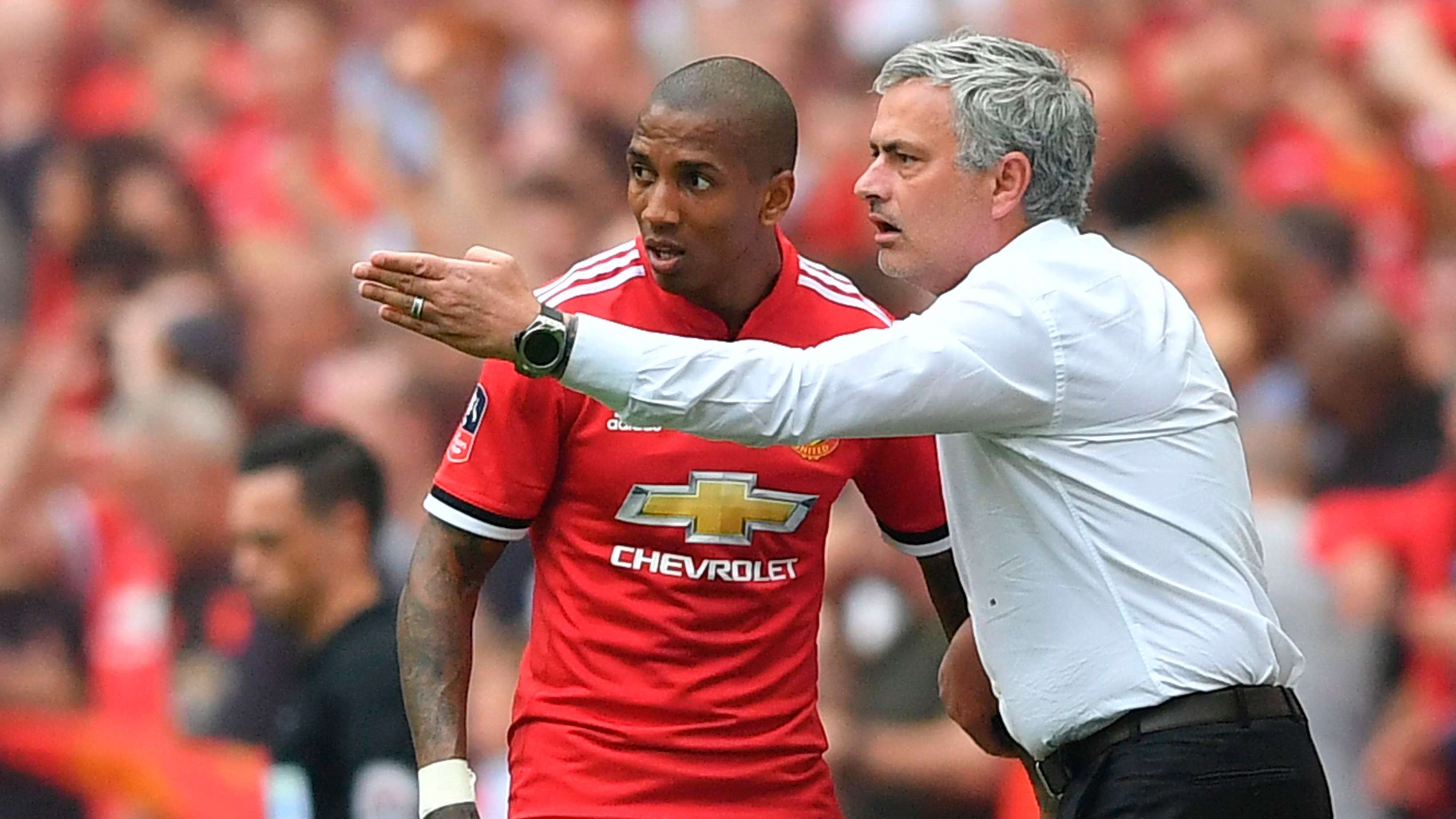 Ashley Young Jose Mourinho