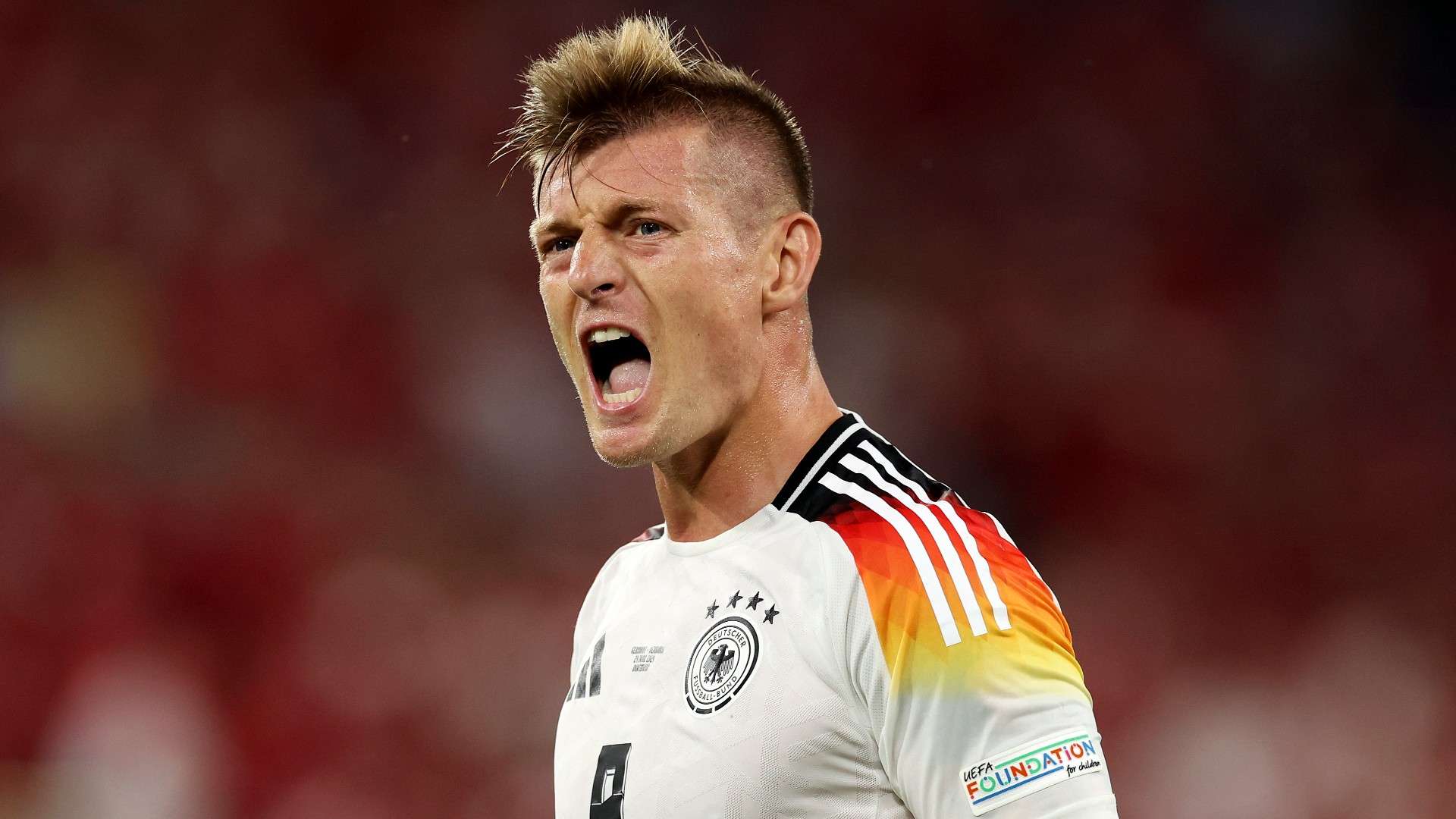 Toni Kroos of Germany reacts