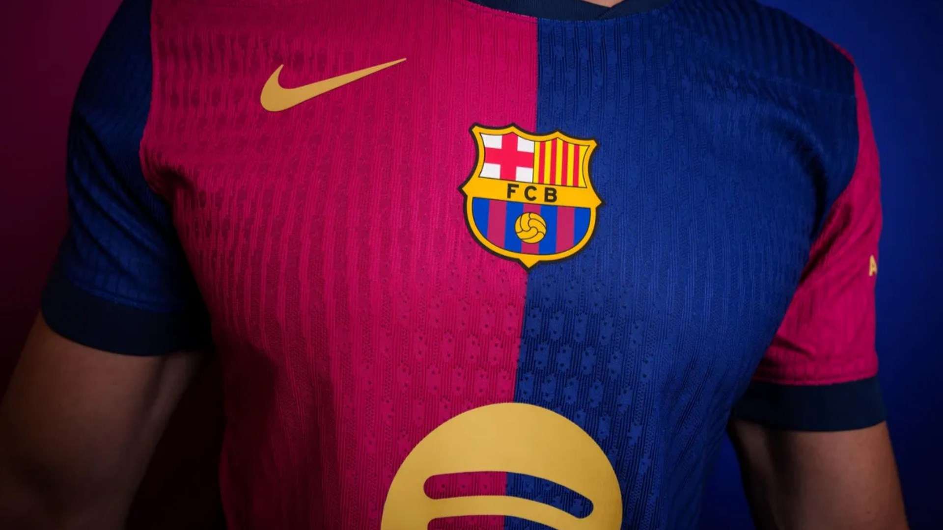 Barcelona 2024-25 home kit Nike close up