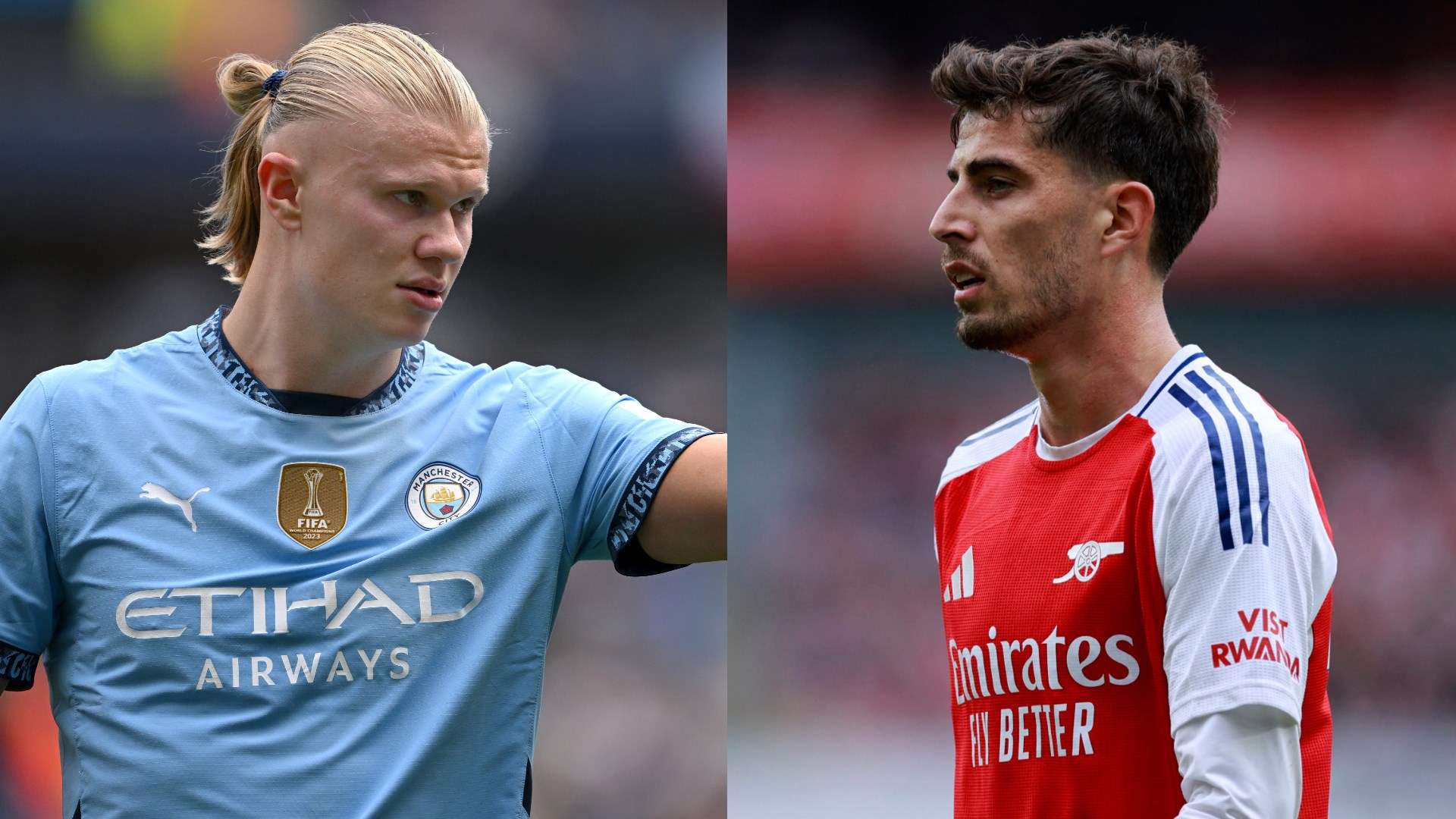 Erling Haaland Kai Havertz Man City Arsenal 2024-25