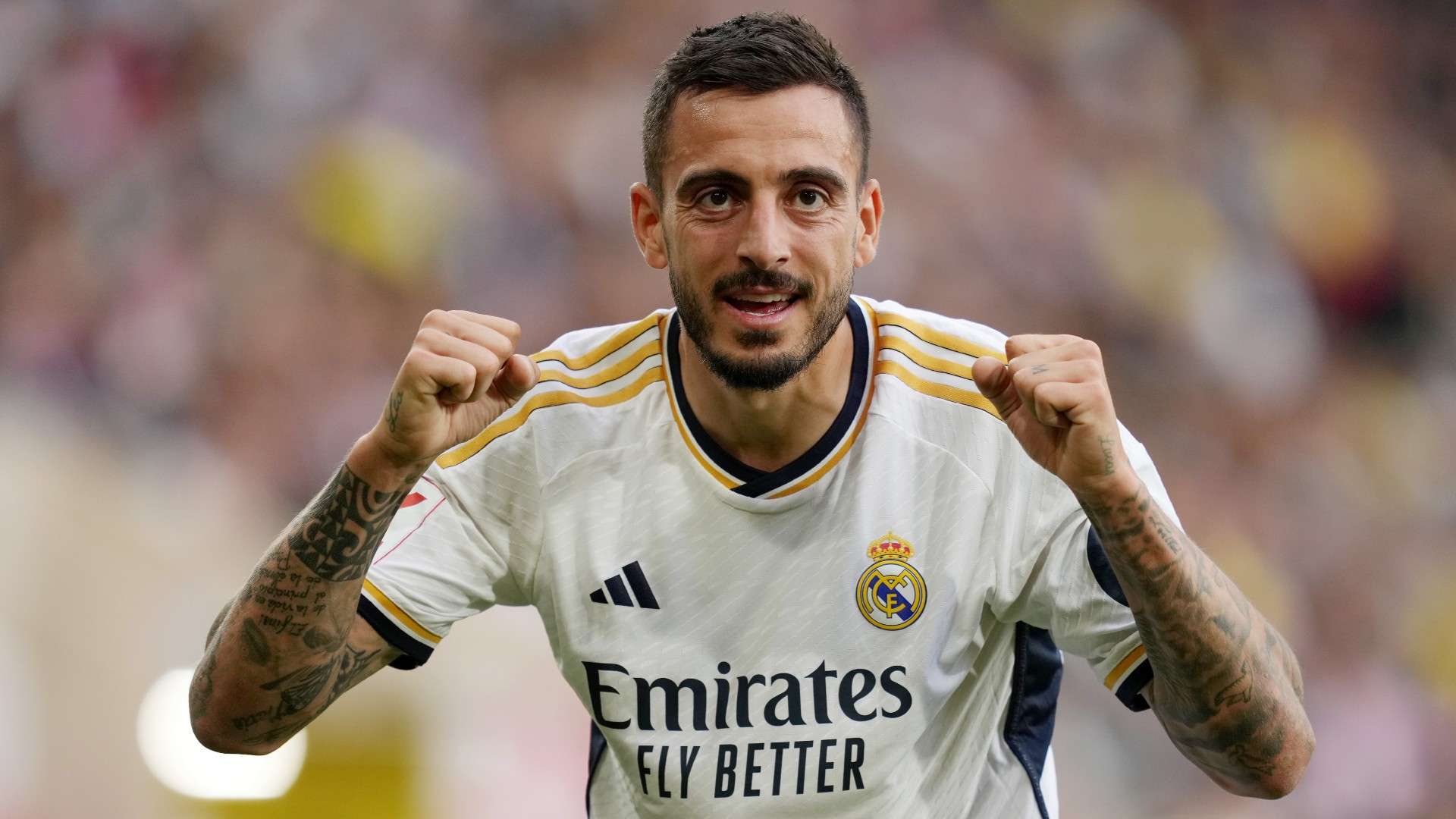 Joselu of Real Madrid celebrates