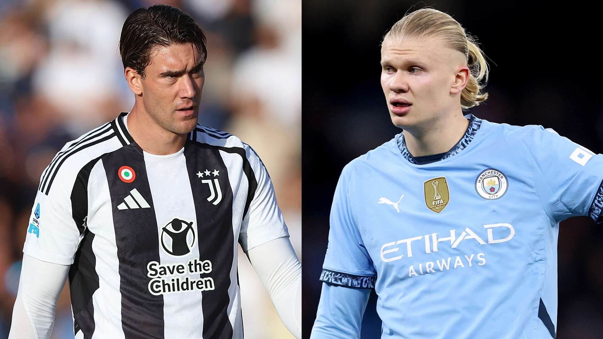 Dusan Vlahovic Juventus Erling Haaland Man City